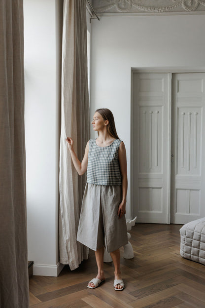 Linen Culotte Pants