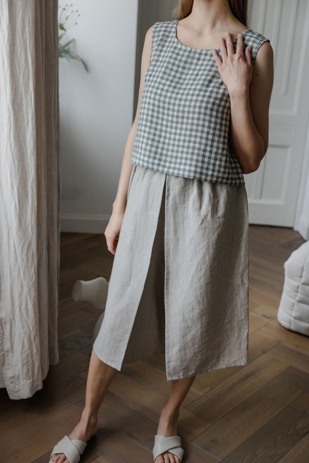 Linen Culotte Pants