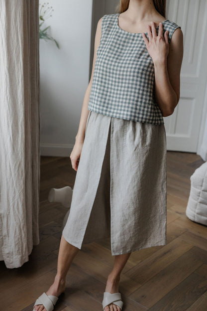 Linen Culotte Pants