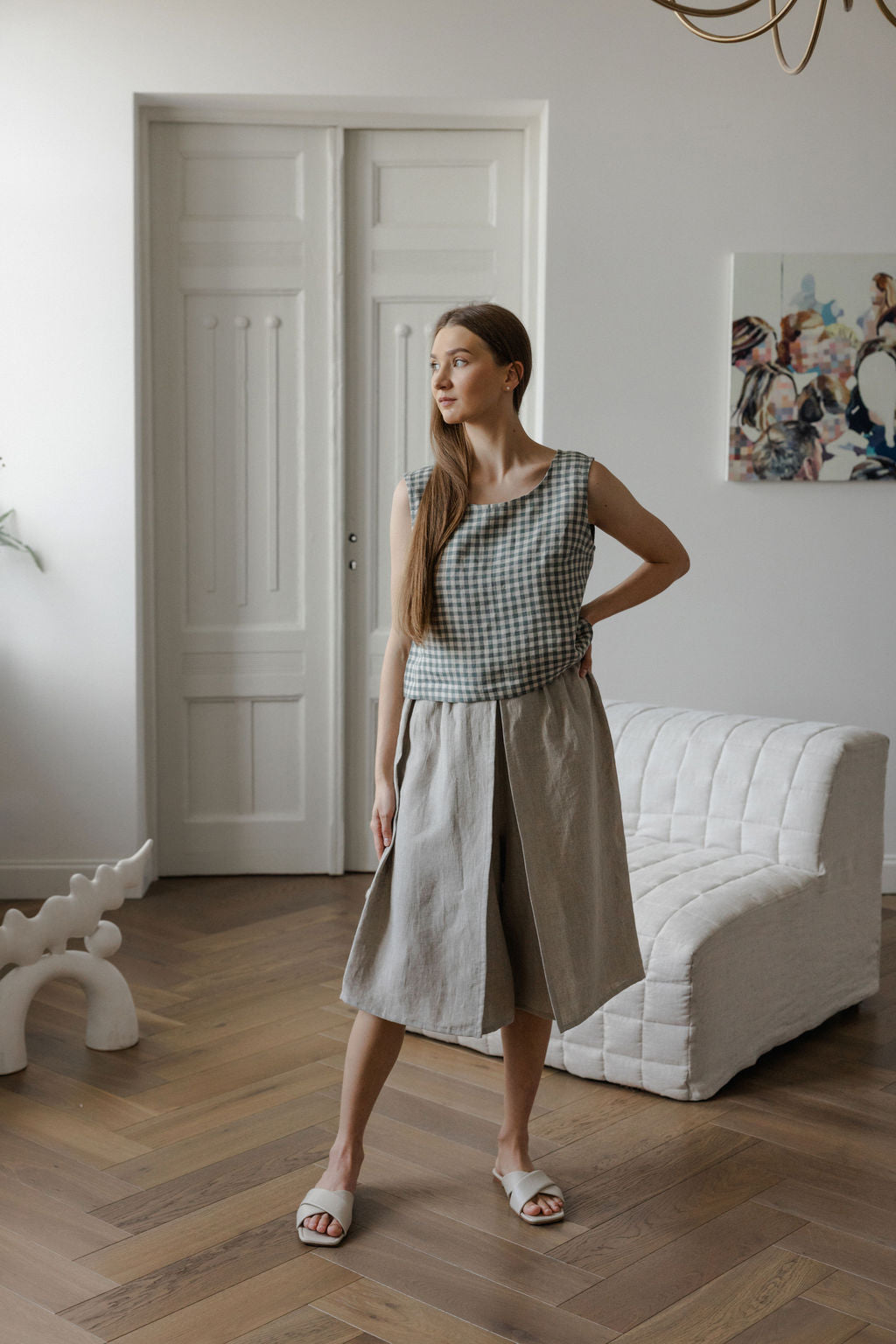 Linen Culotte Pants