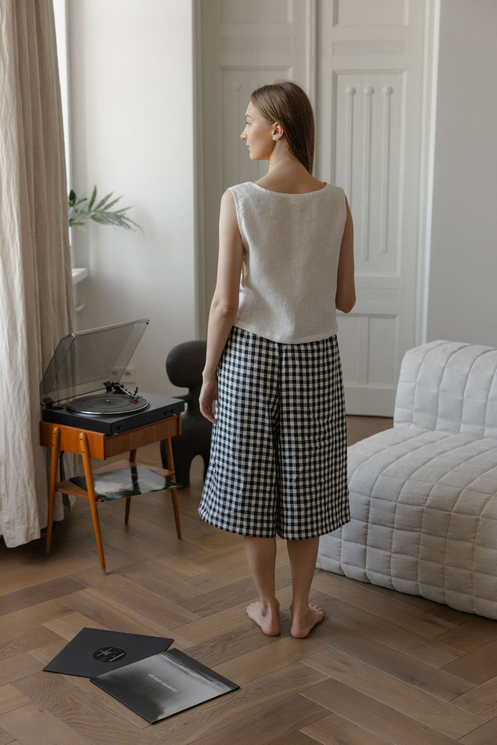 Linen Culotte Skirt Pants