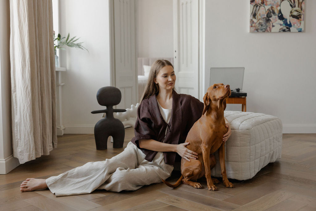 Chocolate Brown Linen Kimono Jacket