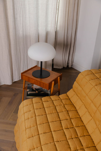 quilted linen couch cover