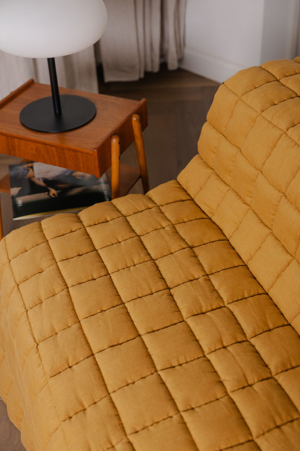 quilted linen couch cover