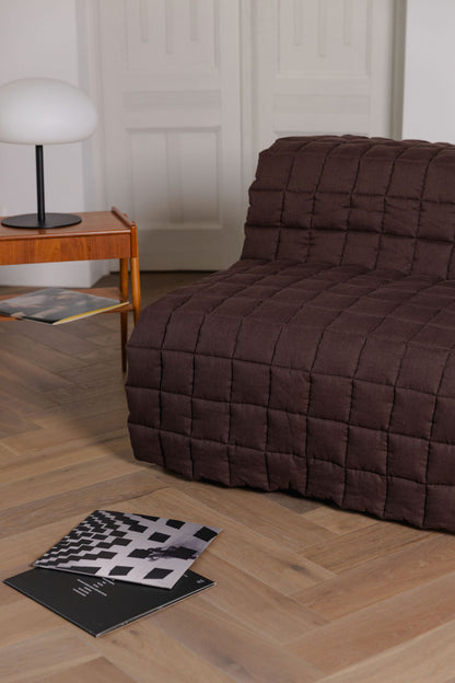 quilted linen couch cover