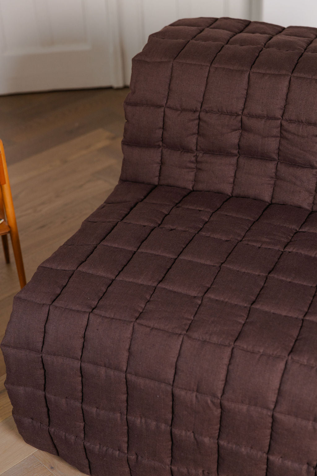 quilted linen couch cover
