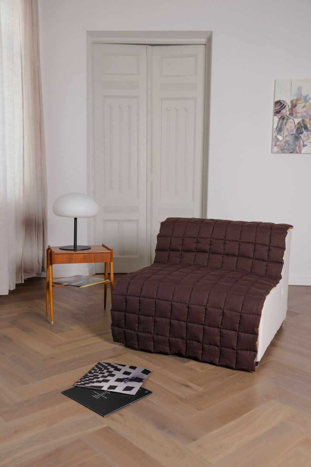 quilted linen couch cover