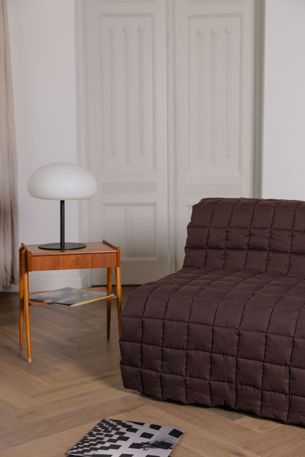 quilted linen couch cover