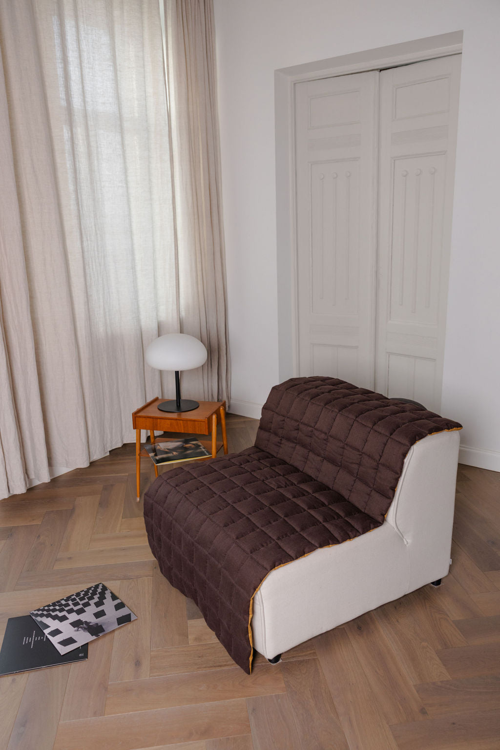 quilted linen couch cover