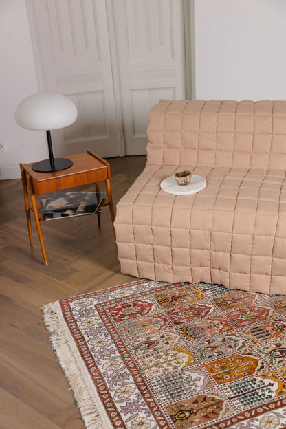 quilted linen seat cover