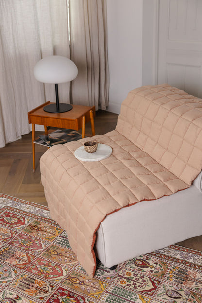 quilted linen seat cover