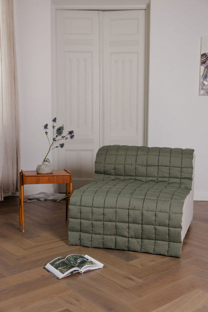 quilted linen lounge cover
