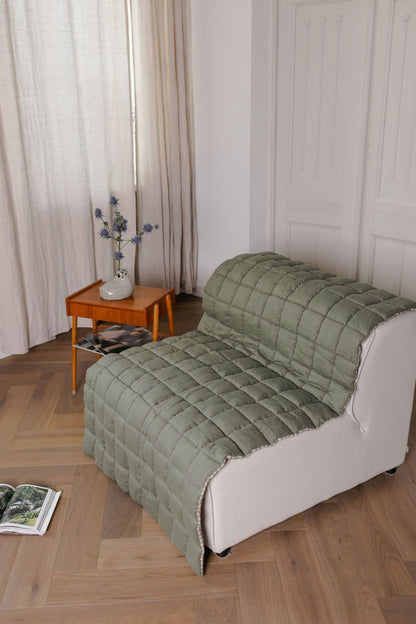quilted linen lounge cover