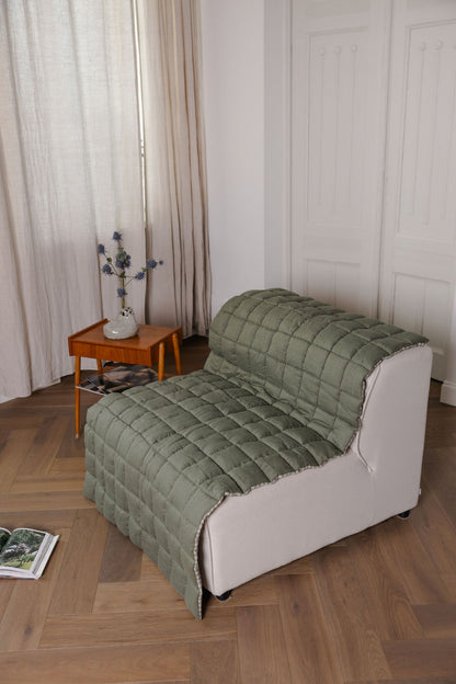 quilted linen lounge cover