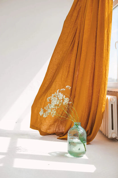 wide linen curtain