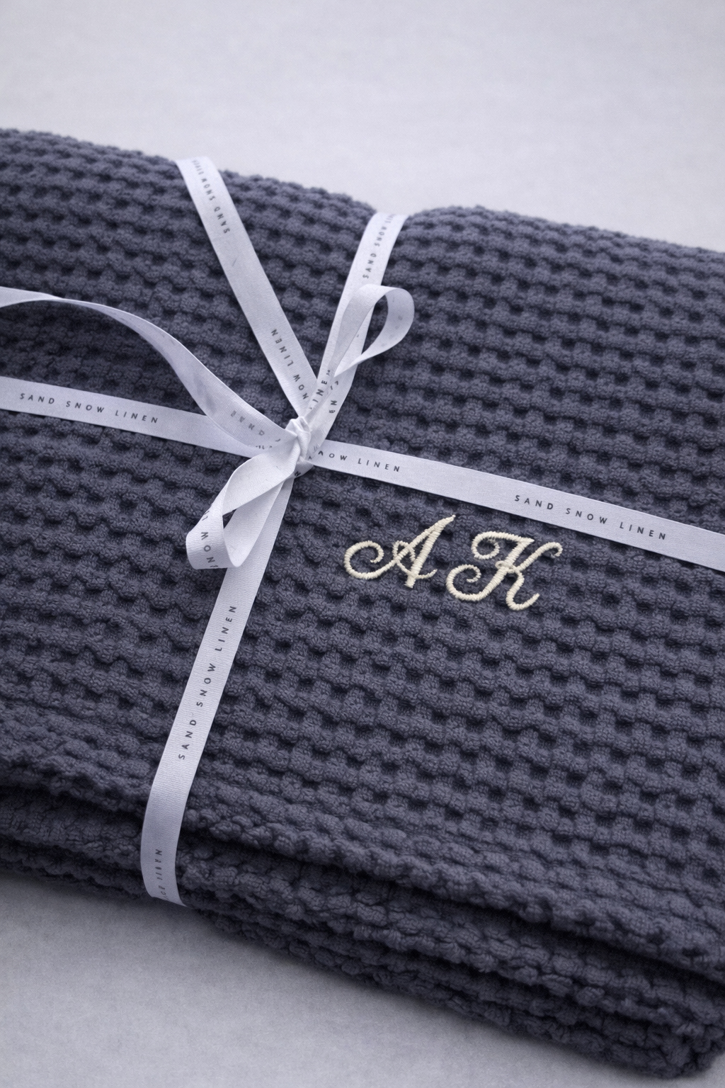 linen cotton bath towel with embroidery