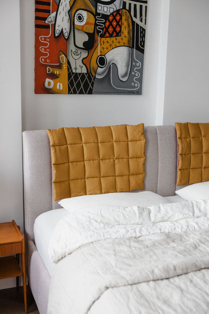 Amber Linen Headboard Cover