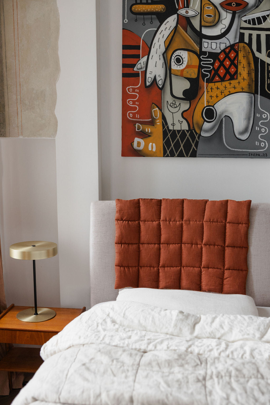 Rusty Linen Headboard Cover