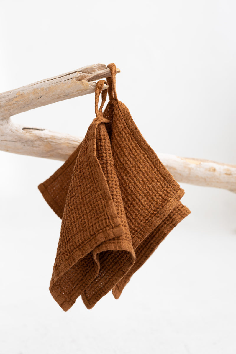 waffle linen face towel