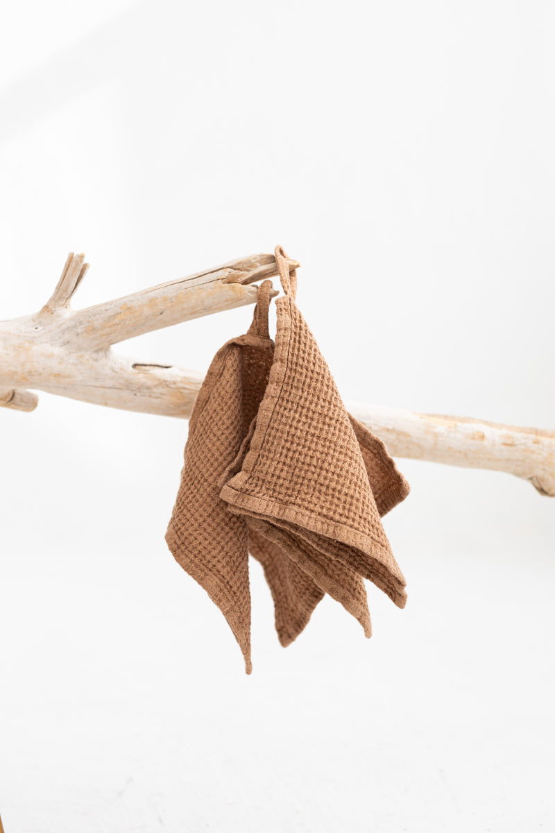 waffle linen face towels