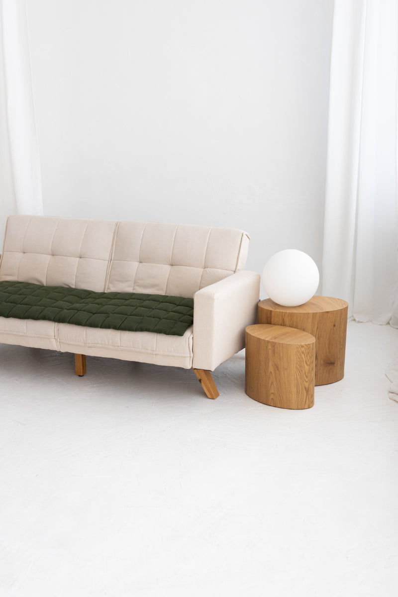 quilted linen couch cover