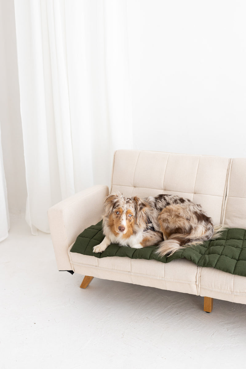 quilted linen couch cover