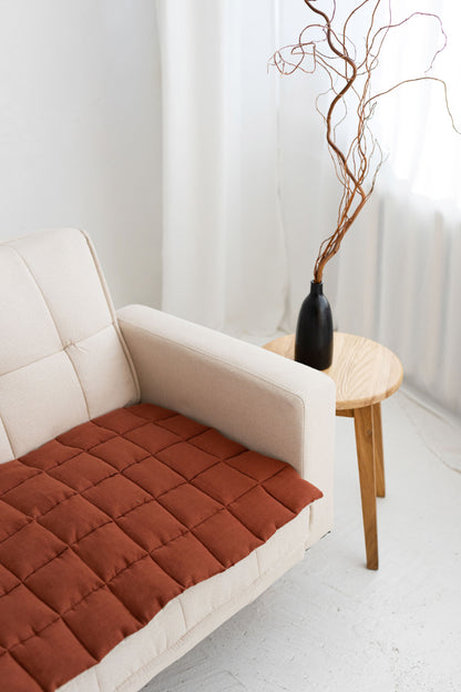 quilted linen couch cover