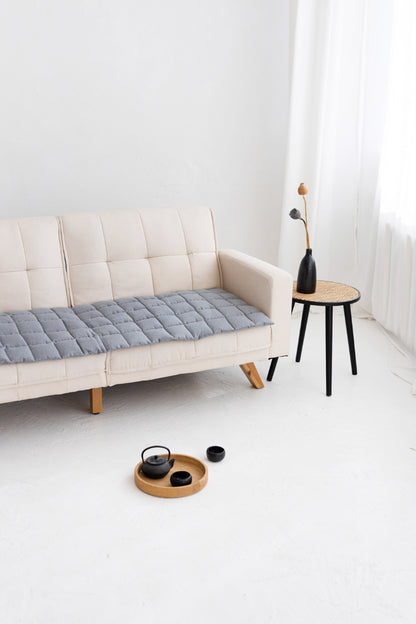 quilted linen couch cover