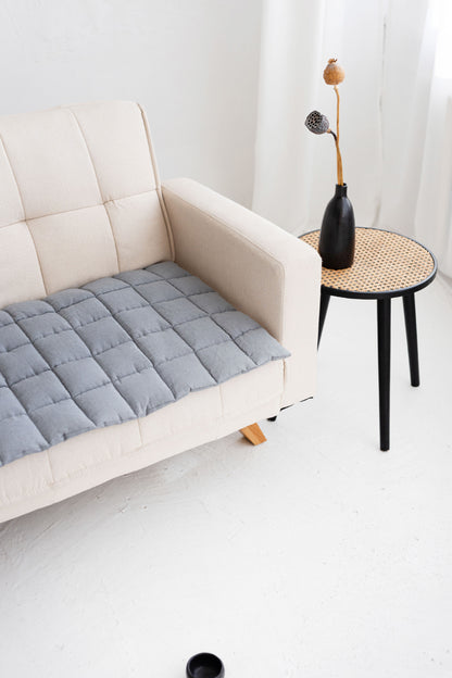 quilted linen couch cover