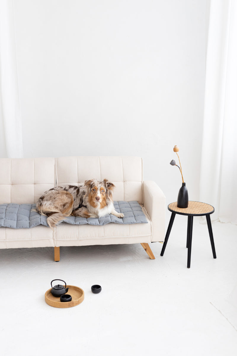 quilted linen couch cover