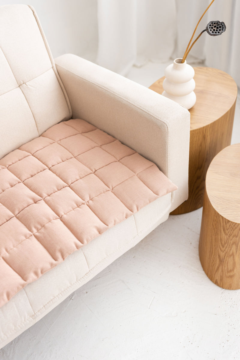 quilted linen couch cover