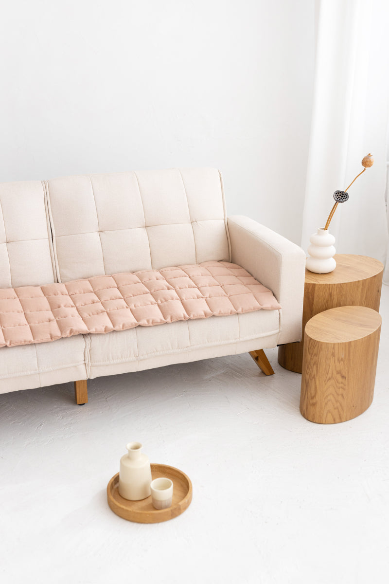 quilted linen couch cover