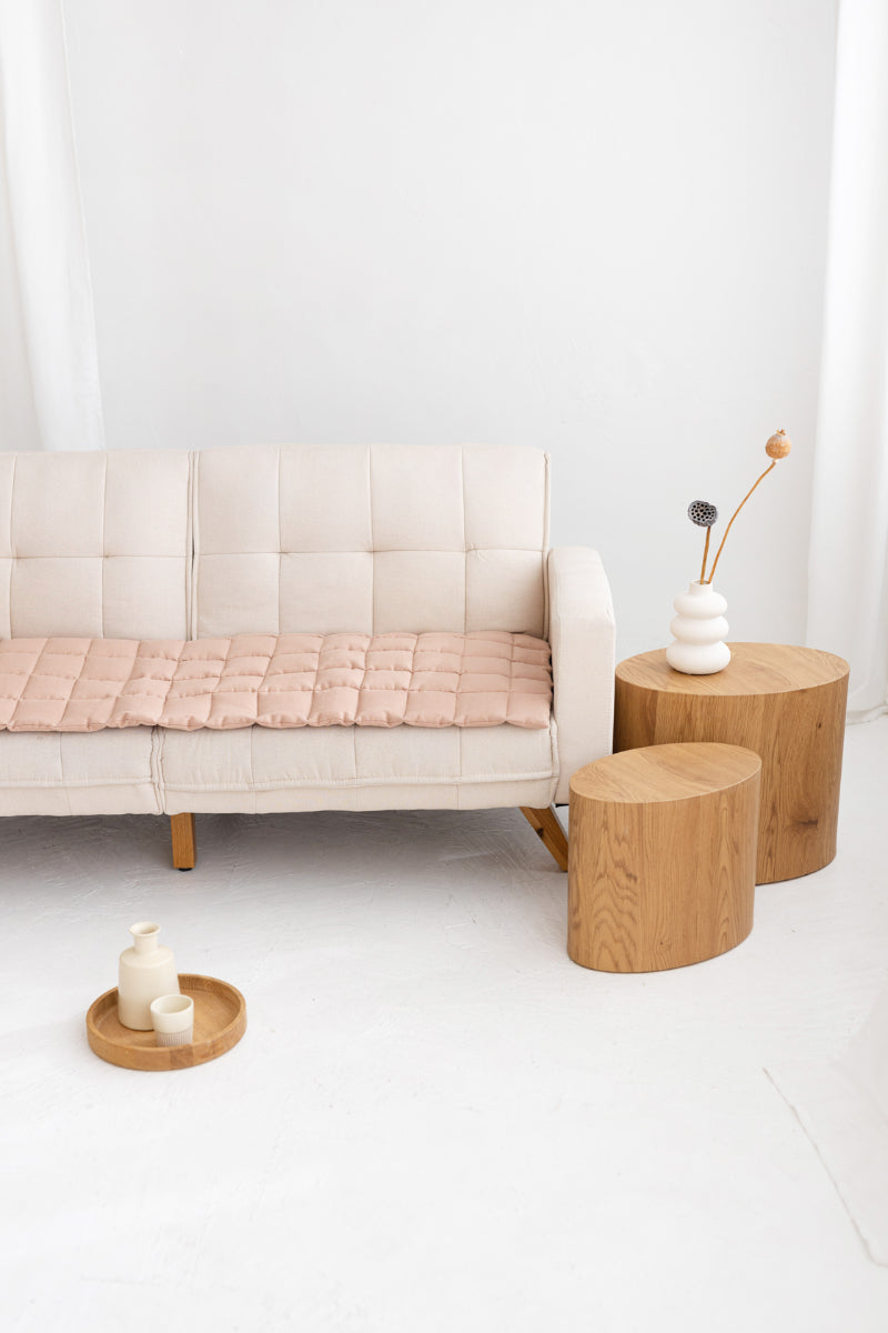 quilted linen couch cover