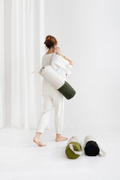 linen yoga mat bag