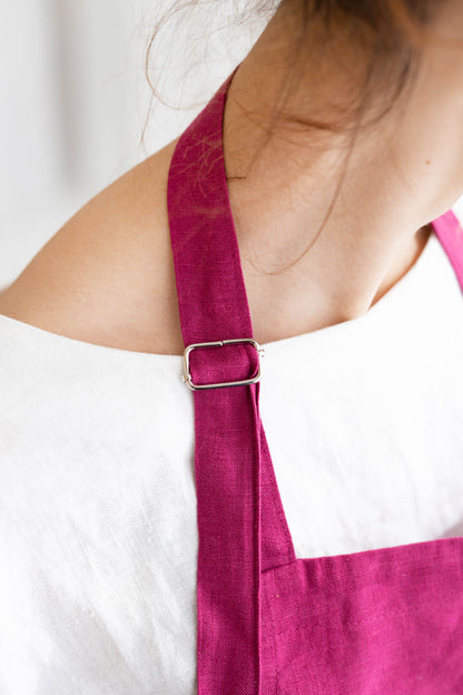 embroidered linen apron