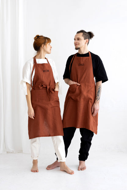 personalized linen apron