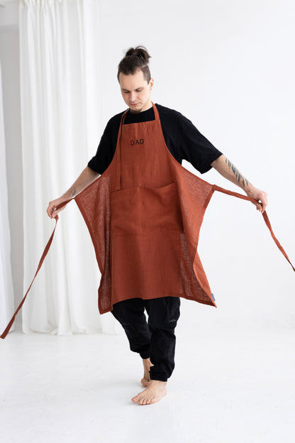 personalized linen apron