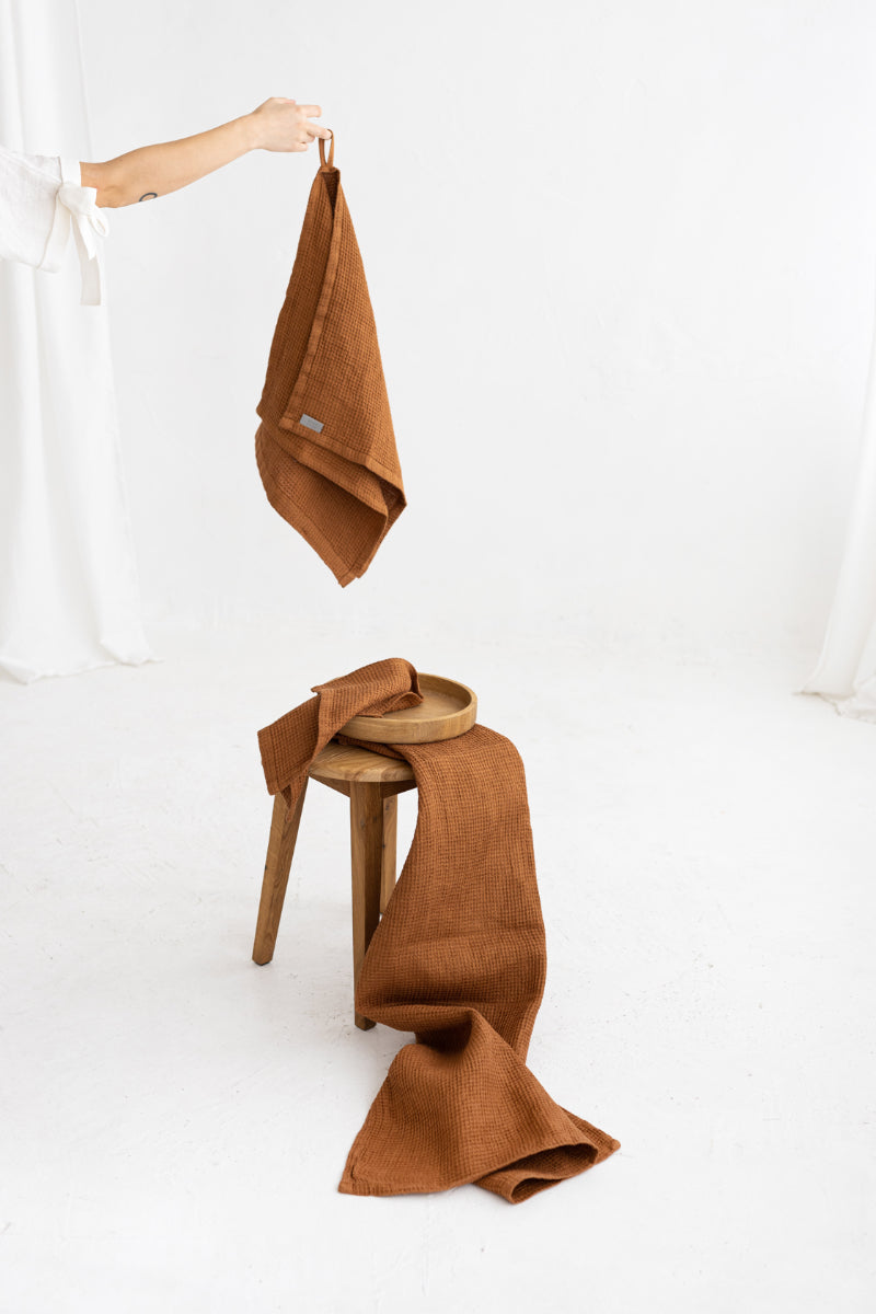 linen waffle towel