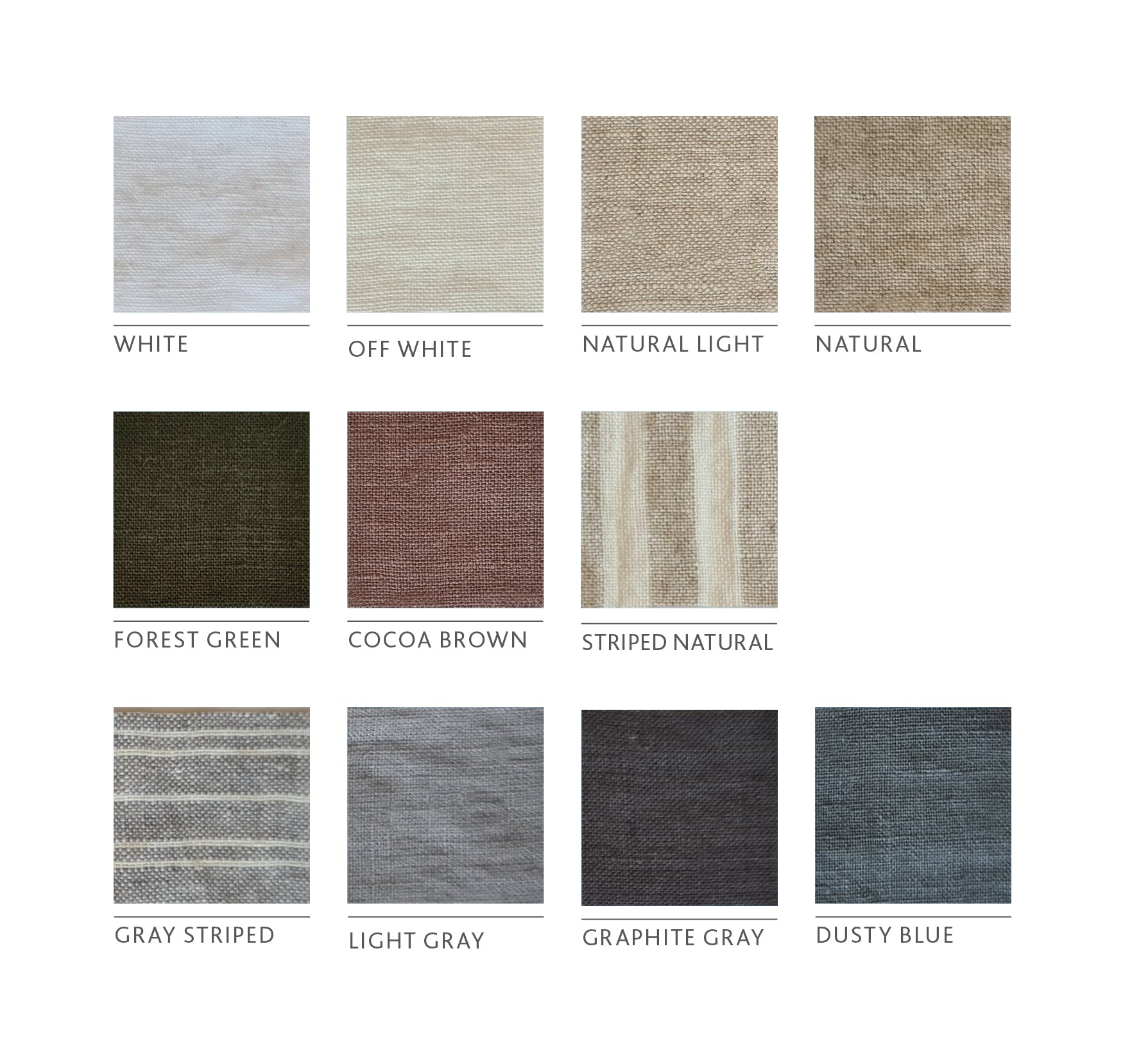 extra wide linen colors palette