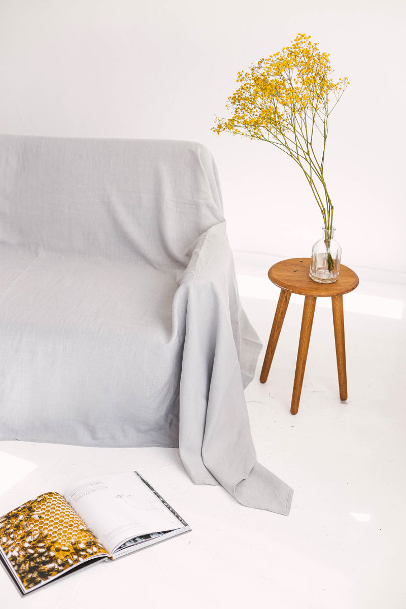 Cloud Gray Linen Couch Cover