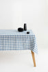 light blue gingham linen tablecloth