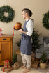 blue linen men apron