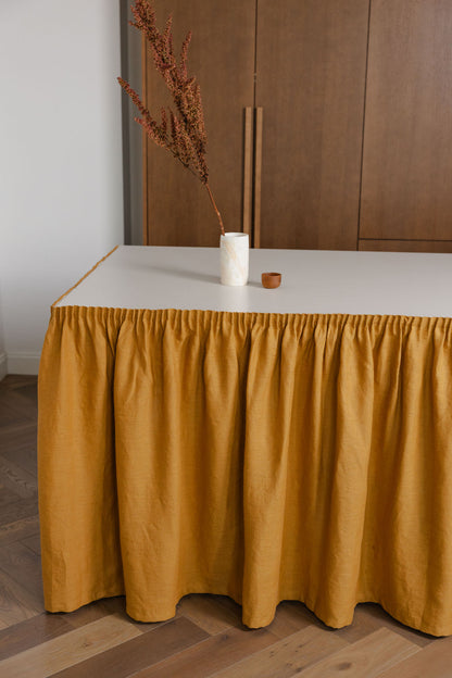 linen sink skirt with velcro