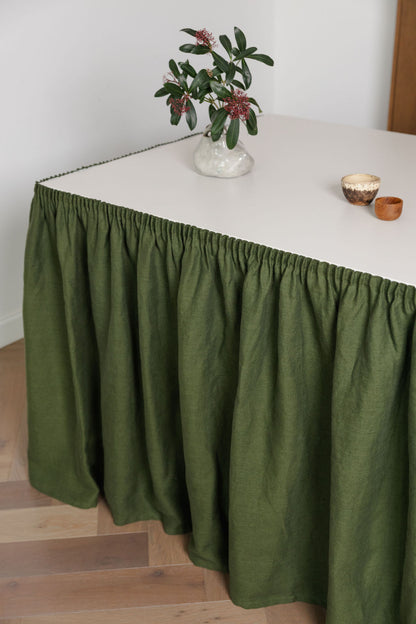 linen sink skirt with velcro