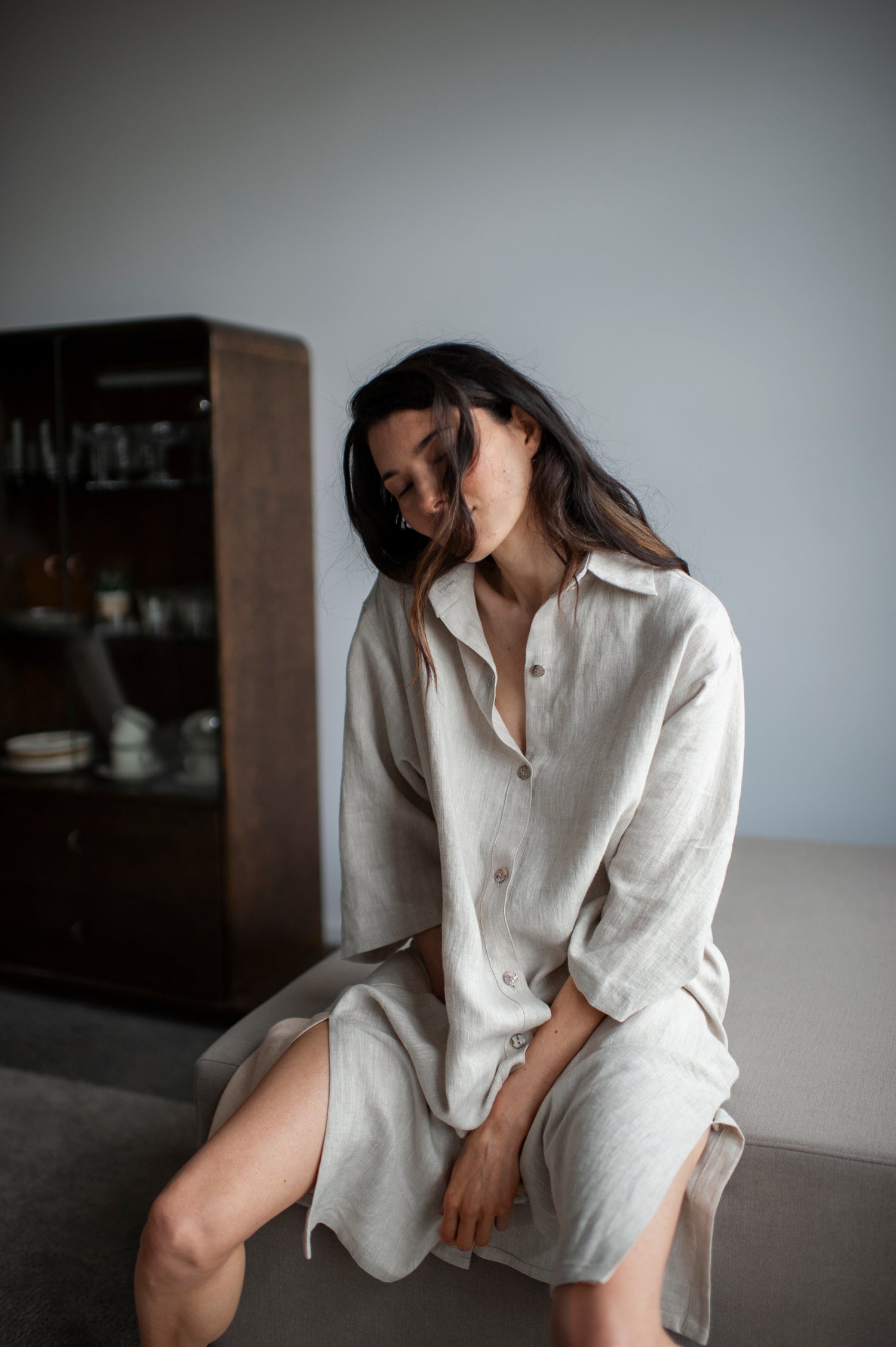 linen shirt dress