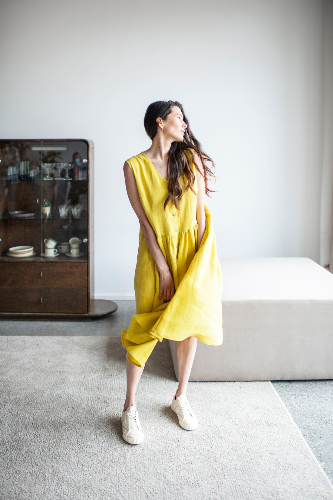 linen smock dress
