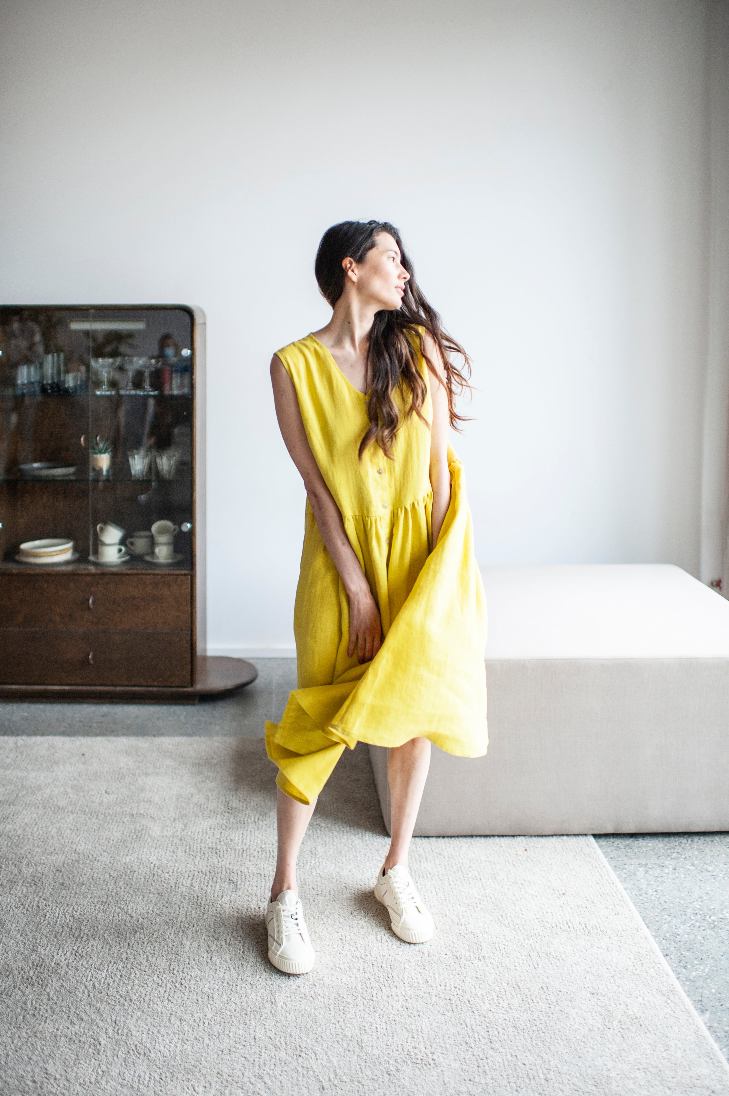 linen smock dress