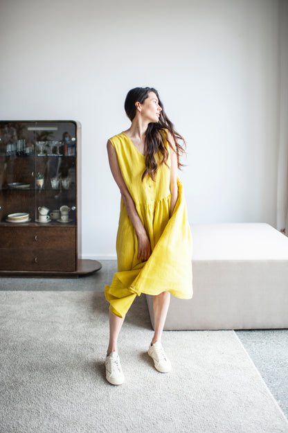 linen smock dress