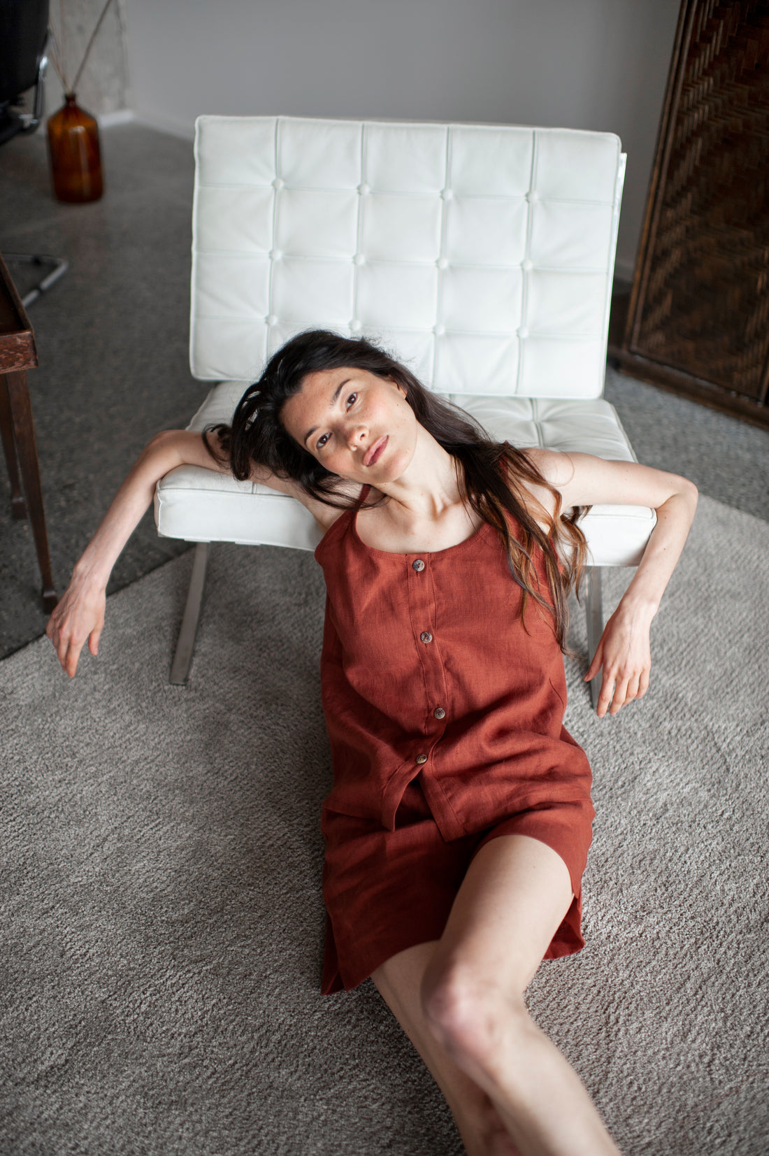 Rusty Linen Shorts and Cami Top Set