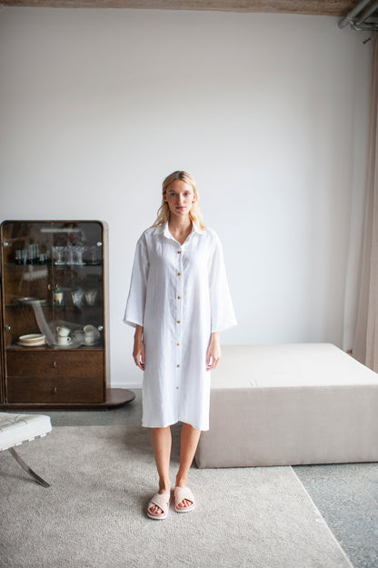linen shirt dress